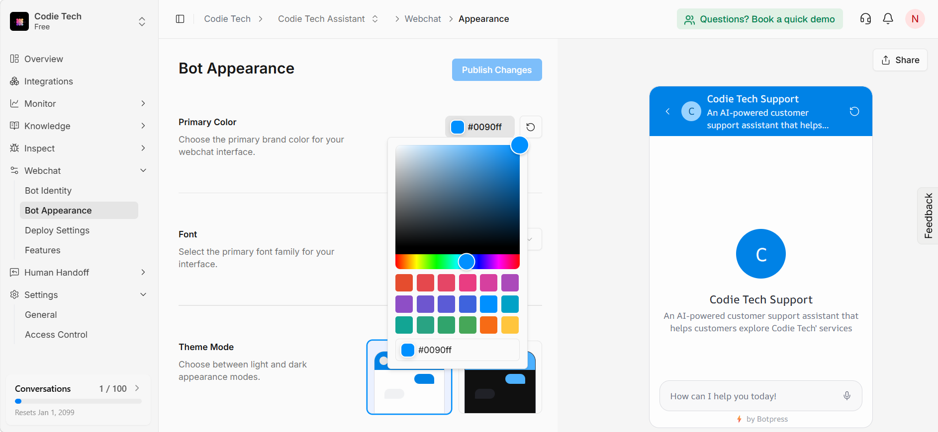 Customize Chatbot
